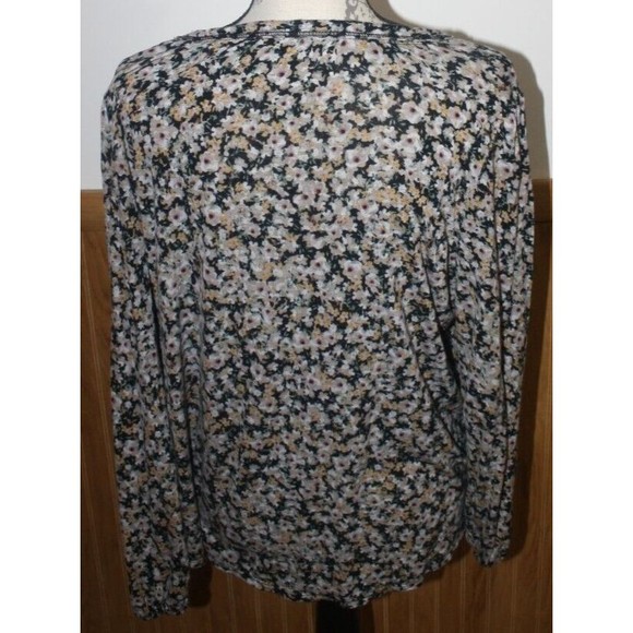 Maurices Top Women’s Large 0X Floral Long Sleeve V Neck Button Up Stretch Blouse - Picture 5 of 9